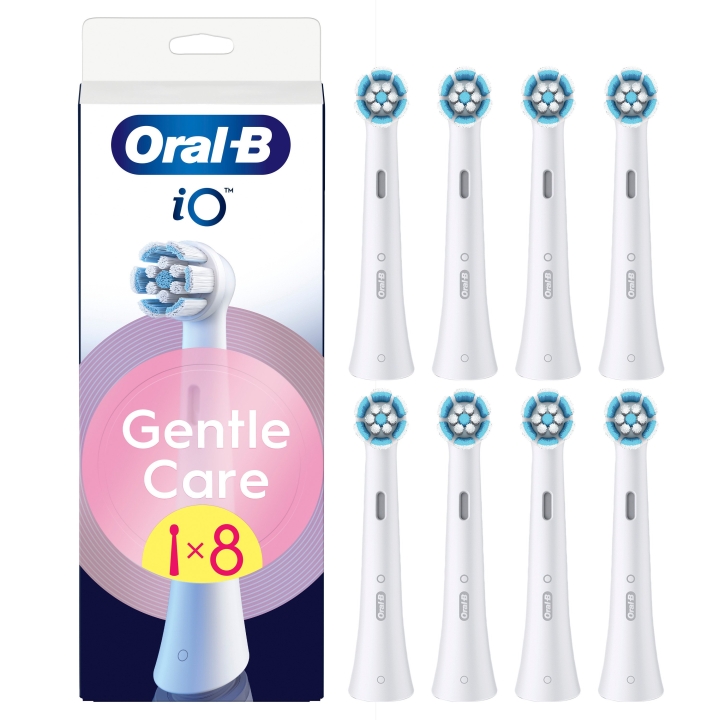 Oral B iO Series Gentle Care erstatningsbørstehoder – hvite – 8 stk v:8421102 Oral B iO Series Gentle Care erstatningsbørstehoder – hvite – 8 stk v:8421102