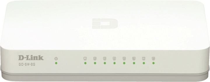 D-Link 8-port Gigabit Easy Desktop Switch, bryter 8×10/100/1000 (GO-SW-8G) v:5097728 D-Link 8-port Gigabit Easy Desktop Switch, bryter 8×10/100/1000 (GO-SW-8G) v:5097728