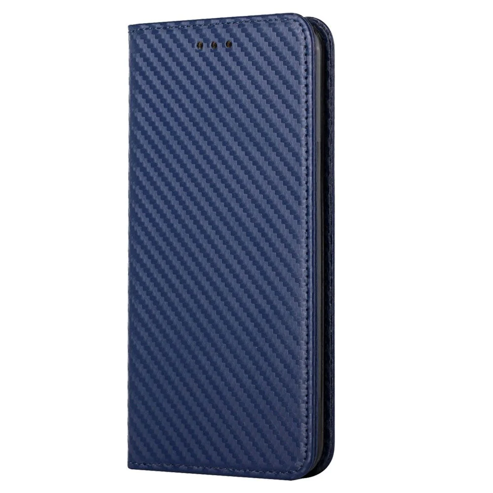 Samsung Galaxy S23 Carbon Flip Deksel m. Lommebok & Kickstand – Blå v:1605969