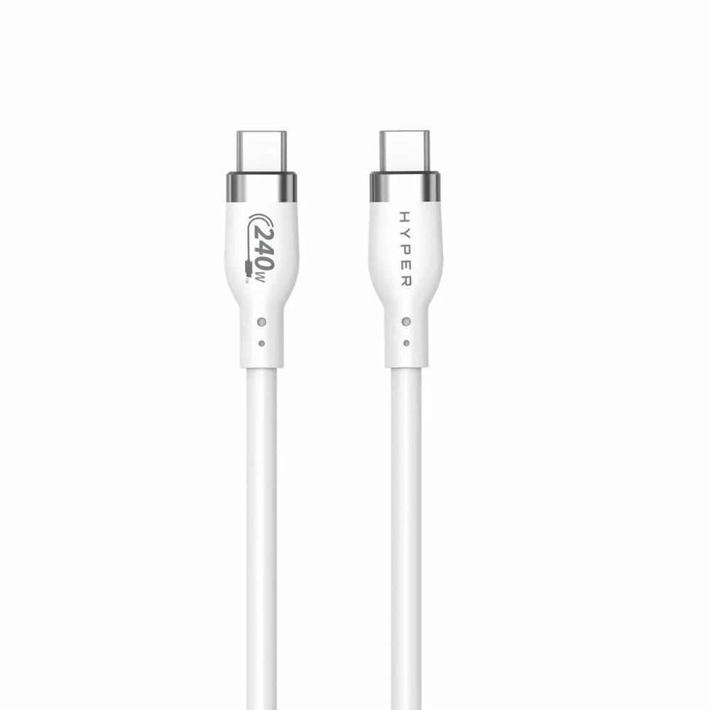 Hyper HyperJuice 240W Silikon USB-C til USB-C Kabel - 1m - Hvit v:941930
