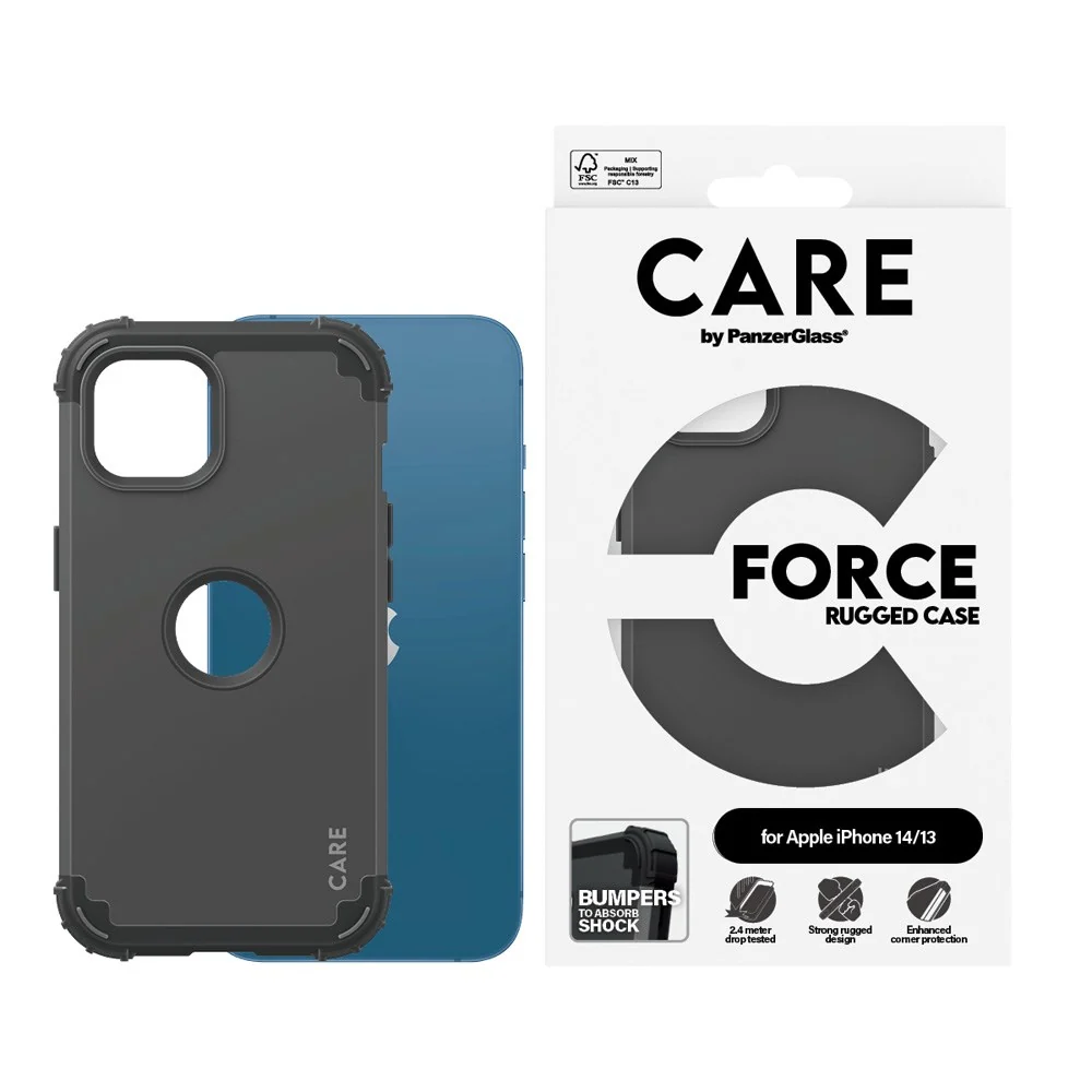 CARE by PanzerGlass iPhone 14 / 13 Fashionable FORCE Case – Svart v:5371638 CARE by PanzerGlass iPhone 14 / 13 Fashionable FORCE Case – Svart v:5371638