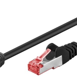 Goobay CAT 6-koblingskabel, 1x 90° vinklet, S/FTP (PiMF), svart, 0,5 m kobberleder (CU), halogenfri kabelmantel (LSZH), snaplås på toppen v:3519770 Goobay CAT 6-koblingskabel, 1x 90° vinklet, S/FTP (PiMF), svart, 0,5 m kobberleder (CU), halogenfri kabelmantel (LSZH), snaplås på toppen v:3519770