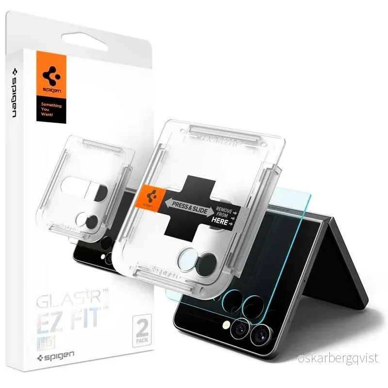 Samsung Galaxy Z Flip7 Spigen Glass tR EZ Fit HD - 2 stk - Gjennomsikt v:5377291