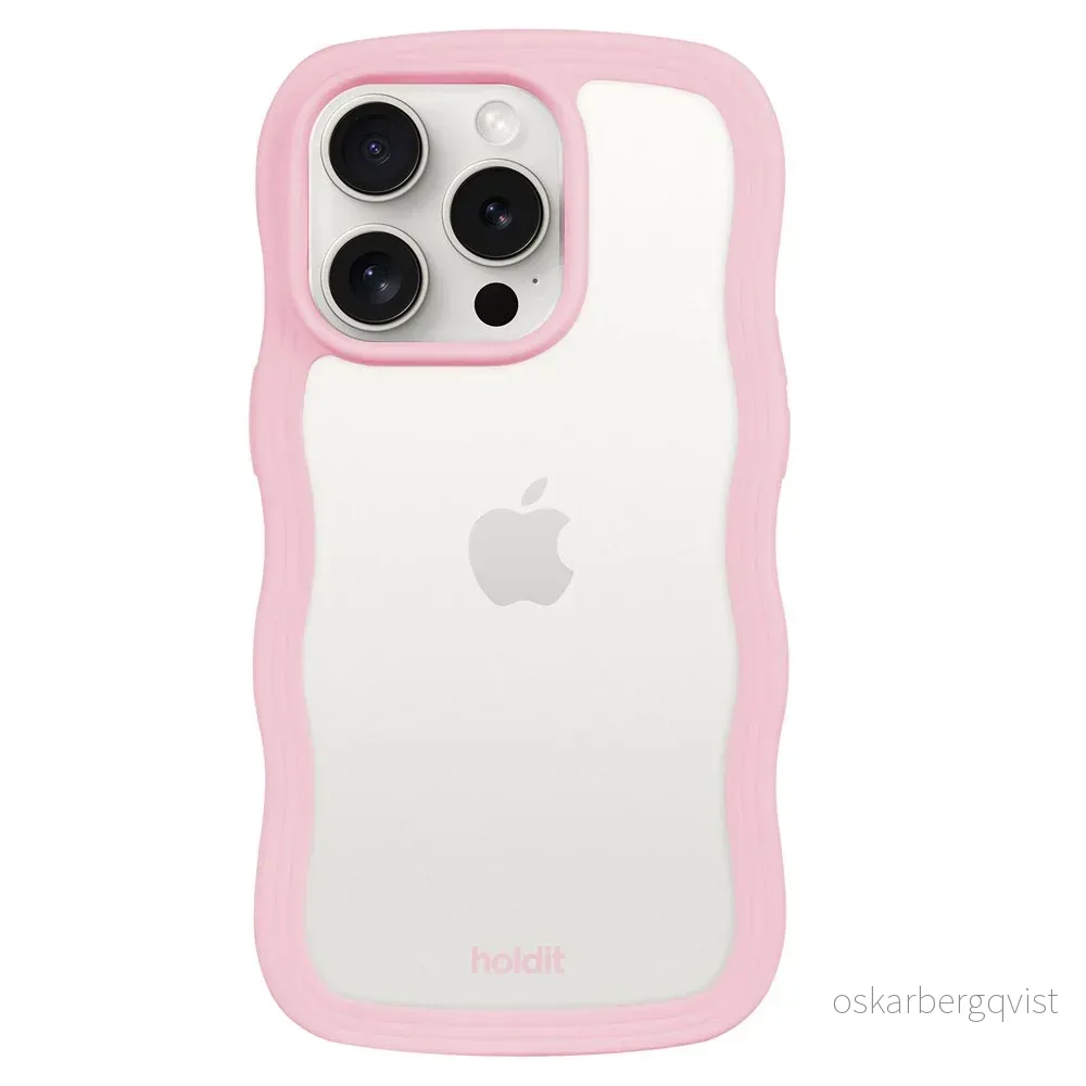 Holdit iPhone 15 Pro Max Wavy Deksel - Pink / Transparent v:527291