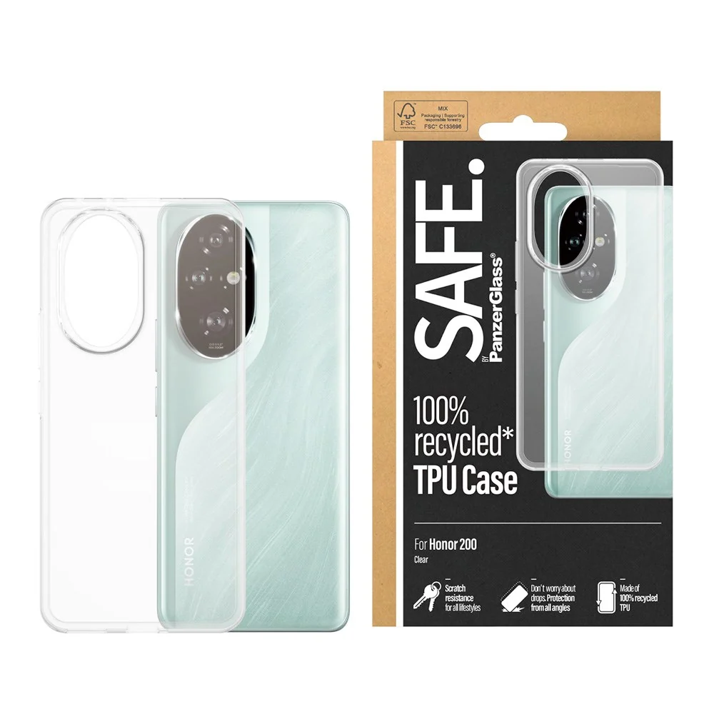 Honor 200 Safe By PanzerGlass® Fleksibelt Plast Deksel – Gjennomsiktig v:5753999 Honor 200 Safe By PanzerGlass® Fleksibelt Plast Deksel – Gjennomsiktig v:5753999