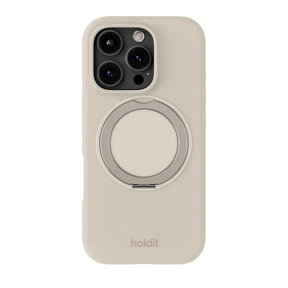 iPhone 16 Pro Holdit Silikone Stand Deksel – Light Beige v:4691111