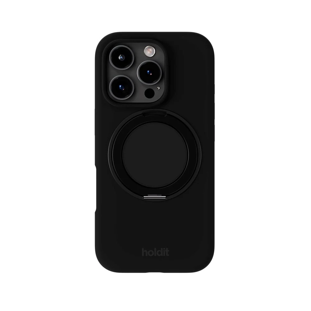 iPhone 16 Pro Holdit Silikone Stand Deksel – Black v:6935077
