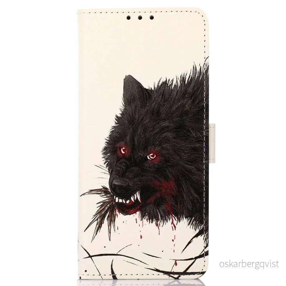 iPhone 13 Pro Max PU Skinn Flip Deksel med Kortholder – Bloody Wolf v:3418846 iPhone 13 Pro Max PU Skinn Flip Deksel med Kortholder – Bloody Wolf v:3418846