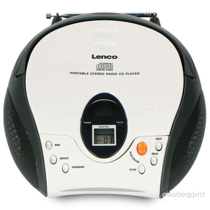 Lenco Bærbar stereo FM-radio med CD Hvit v:2689235 Lenco Bærbar stereo FM-radio med CD Hvit v:2689235