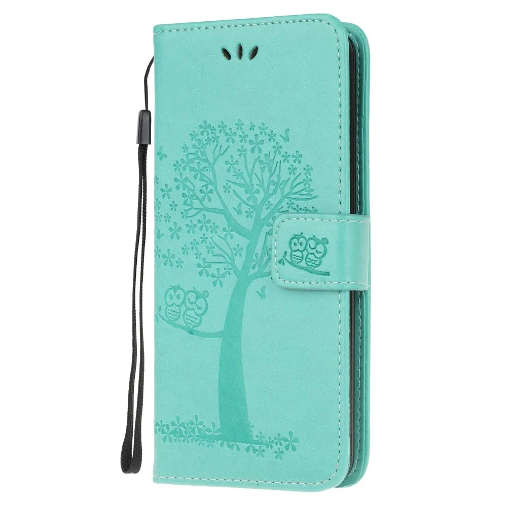 Nokia 5.3 PU Skinn Flip Deksel m. Lommebok - Ugler i Tre Grønn v:6114582