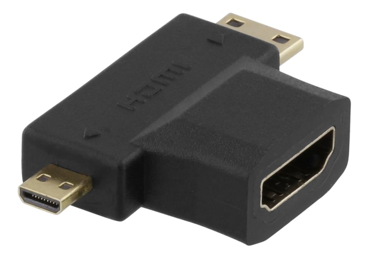 DELTACO HDMI-adapter, HDMI ho til mini HDMI ha og micro HDMI ha v:8292737