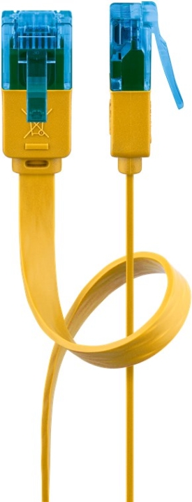 Goobay CAT 6A flat patchkabel, U/UTP, gul kobberleder (CU), 3 m v:9820704 Goobay CAT 6A flat patchkabel, U/UTP, gul kobberleder (CU), 3 m v:9820704
