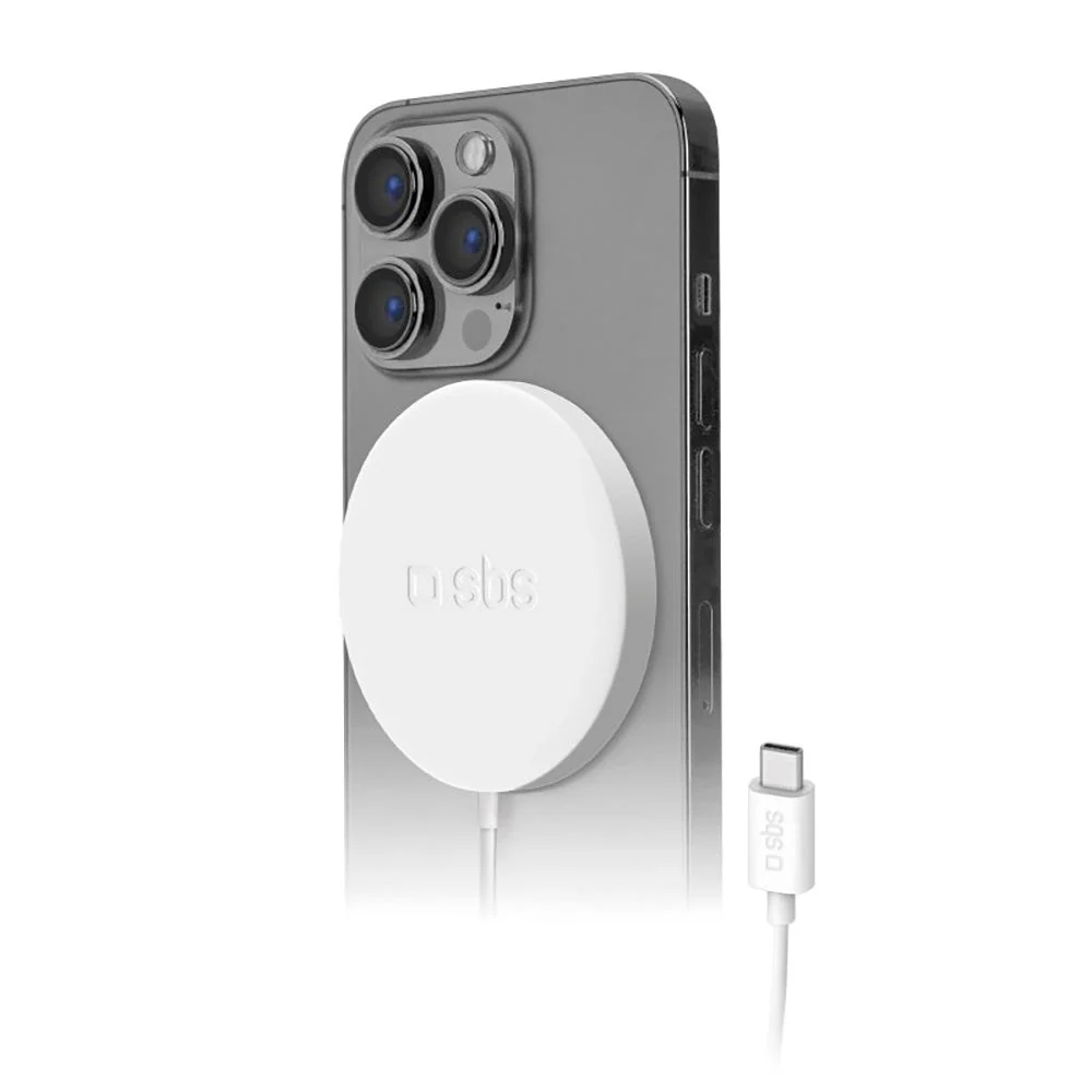 SBS Trådløs Magnetisk Lader 10W – MagSafe-kompatibel – Hvit v:2177612 SBS Trådløs Magnetisk Lader 10W – MagSafe-kompatibel – Hvit v:2177612