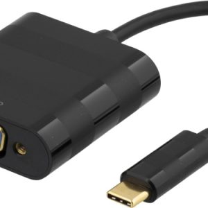 DELTACO USB 3.1 til VGA adapter, USB type C Ha – VGA Ho, svart v:8003263 DELTACO USB 3.1 til VGA adapter, USB type C Ha – VGA Ho, svart v:8003263