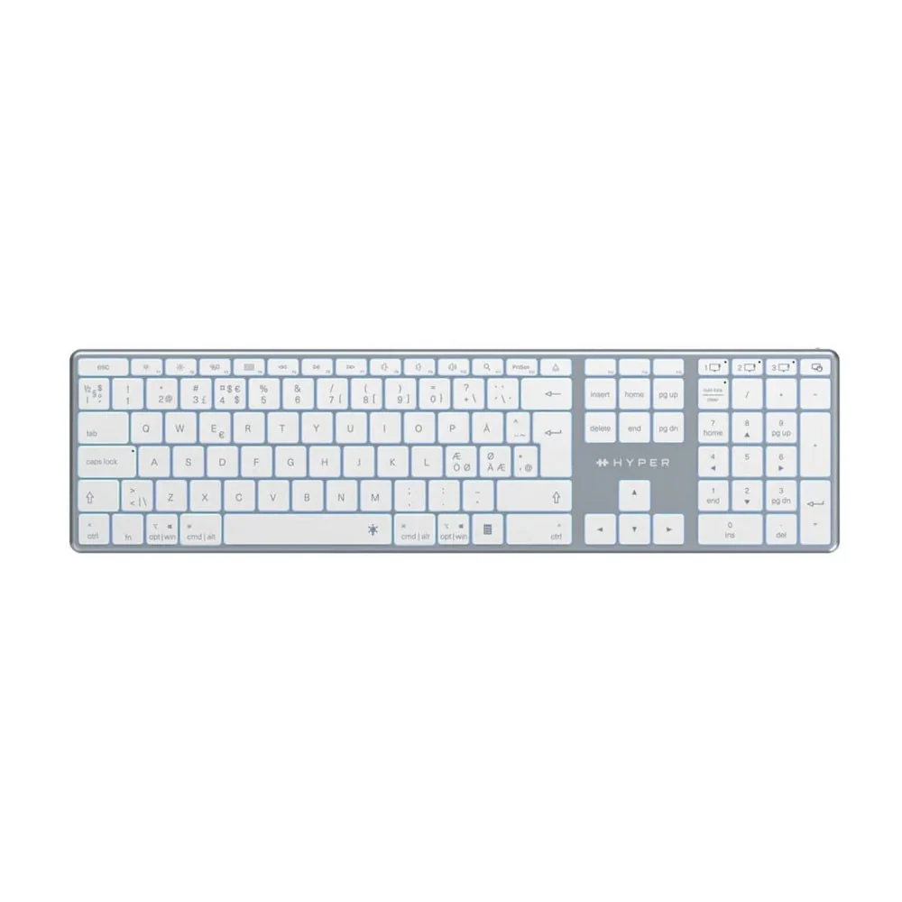 Hyper Hyperspace Bluetooth Tastatur med Nordisk Layout – Hvit v:4438208