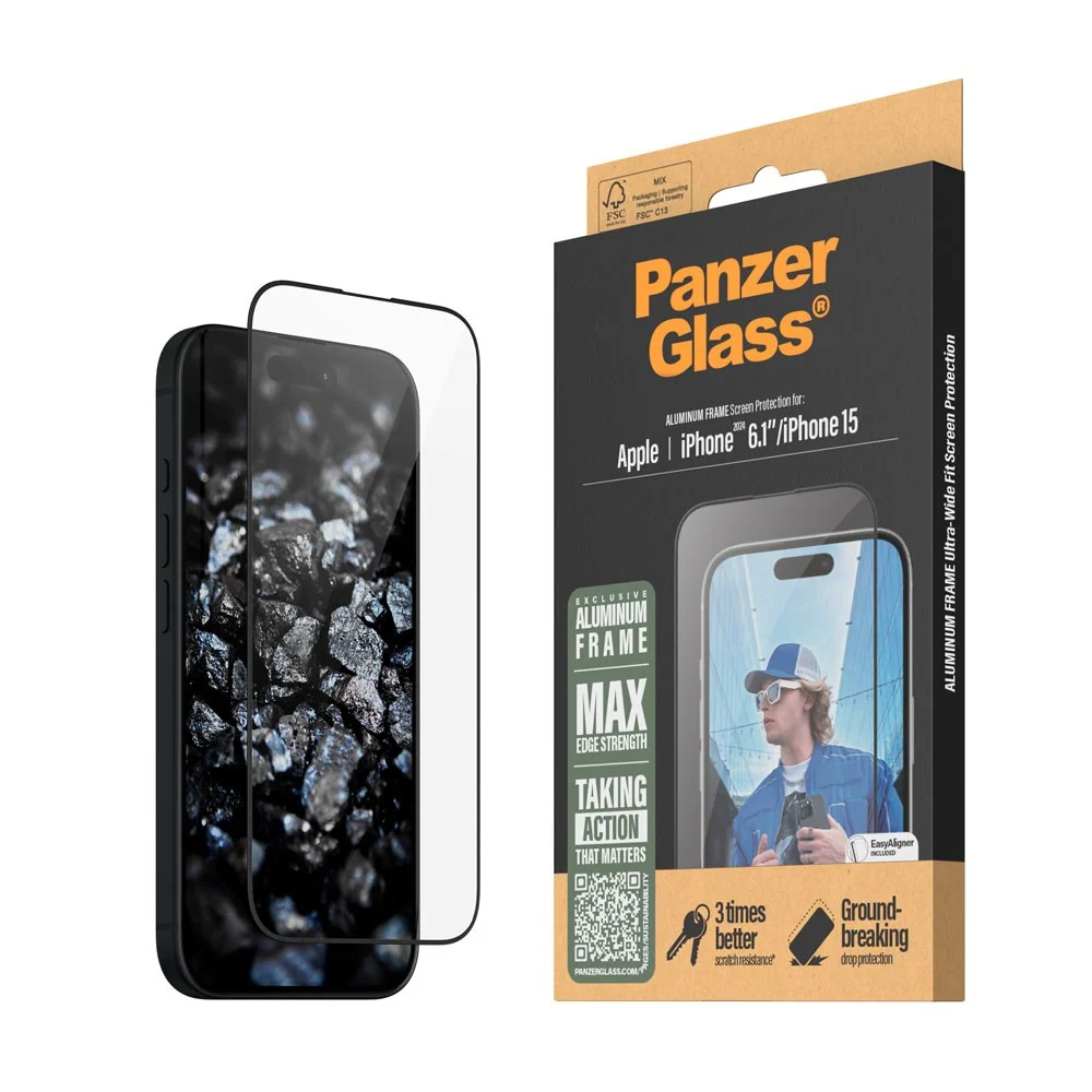 iPhone 16 PanzerGlass Ultra Wide Fit Skjermbeskyttelse m. EasyAligner v:7280431