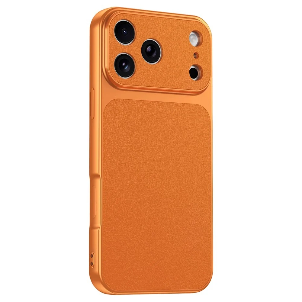 iPhone 17 Pro EIDERWOOD Hybrid Bakdeksel med Kunstskinn – Oransje v:9472424