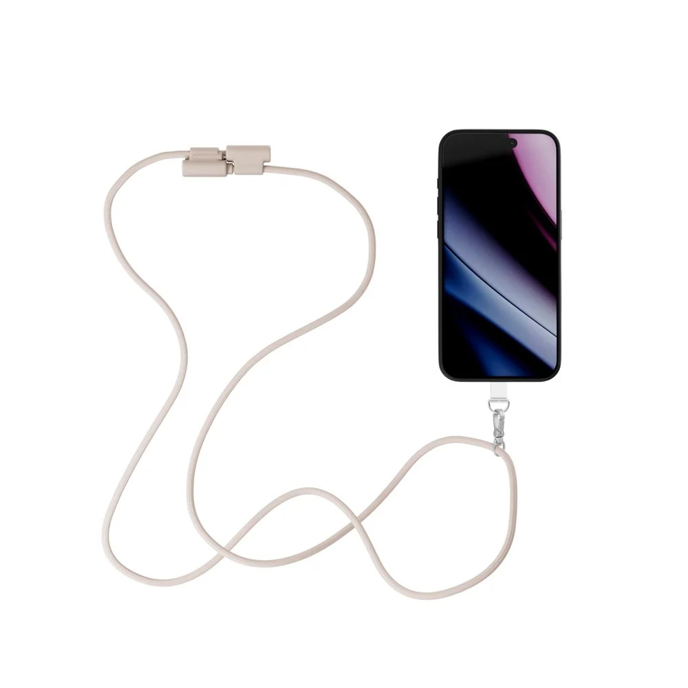 Epico 2-i-1 Mobilstropp m. Integrert USB-C til USB-C Kabel – Beige v:6843863 Epico 2-i-1 Mobilstropp m. Integrert USB-C til USB-C Kabel – Beige v:6843863