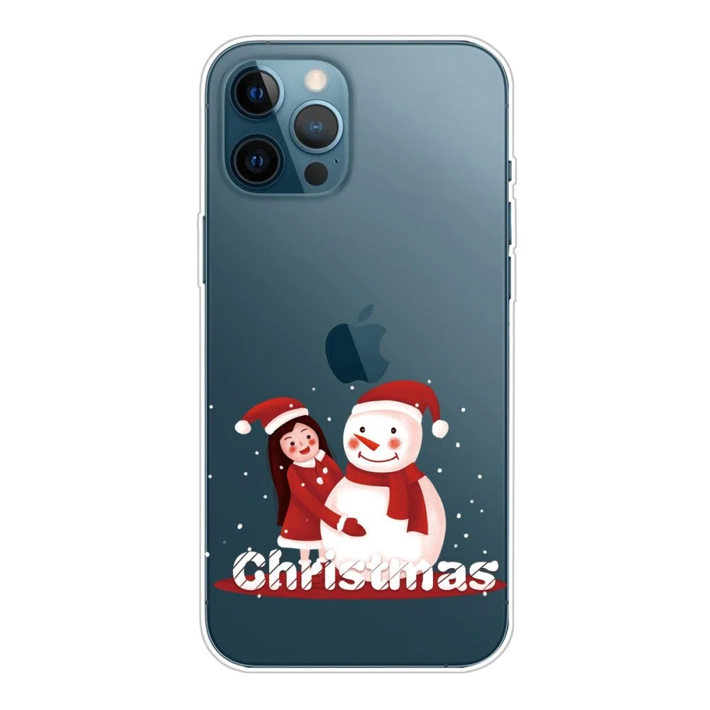 iPhone 14 Pro Fleksibel Plast Jul Deksel – Jente med Snømann v:582609 iPhone 14 Pro Fleksibel Plast Jul Deksel – Jente med Snømann v:582609