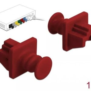 DeLOCK Støvdeksel for RJ45-kontakt 10 stk rød v:1044537 DeLOCK Støvdeksel for RJ45-kontakt 10 stk rød v:1044537
