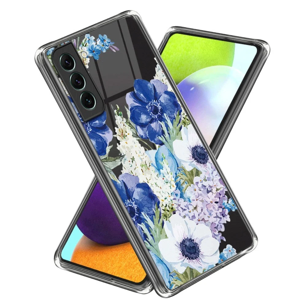 Samsung Galaxy S24+ (Plus) Fleksibel Plast Deksel m. Motiv - Blå Bloms v:1916151