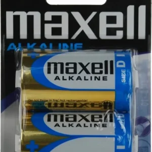 Maxell batterier, D (LR20), Alkalisk, 1,5V, 2-pk v:2859246 Maxell batterier, D (LR20), Alkalisk, 1,5V, 2-pk v:2859246