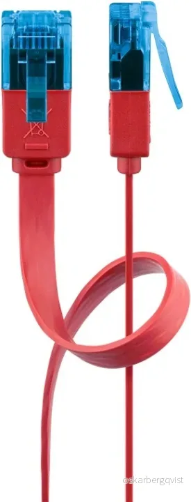 Goobay CAT 6A flat patchkabel, U/UTP, rød kobberleder (CU), 1 m v:6429086 Goobay CAT 6A flat patchkabel, U/UTP, rød kobberleder (CU), 1 m v:6429086