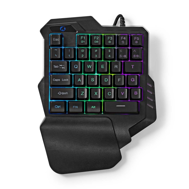 Nedis Wired Gaming Keyboard | USB Type-A | Membrantaster | RGB | Single-Handed | Universell | USB-Strøm | Strømkabel lengde: 1.60 m | Gaming v:8624055 Nedis Wired Gaming Keyboard | USB Type-A | Membrantaster | RGB | Single-Handed | Universell | USB-Strøm | Strømkabel lengde: 1.60 m | Gaming v:8624055