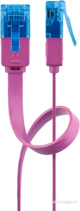 Goobay CAT 6A flat patchkabel, U/UTP, magenta kobberleder (CU), 0,5 m v:2561366 Goobay CAT 6A flat patchkabel, U/UTP, magenta kobberleder (CU), 0,5 m v:2561366
