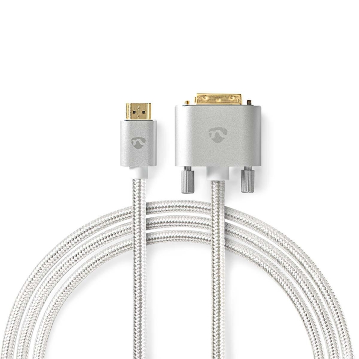 Nedis HDMI™ Cable | HDMI ™ -kontakt | DVI-D 24+1-Pin Han | 2560×1600 | Gull belagt | 2.00 m | Rett | Flettet | Sølv | Deksel Vindusboks v:2919473 Nedis HDMI™ Cable | HDMI ™ -kontakt | DVI-D 24+1-Pin Han | 2560×1600 | Gull belagt | 2.00 m | Rett | Flettet | Sølv | Deksel Vindusboks v:2919473