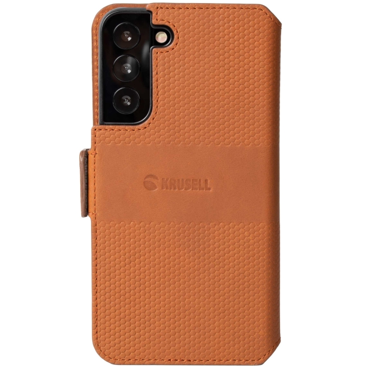 Krusell Leather Phone Wallet Galaxy S22 Cognac v:8234175