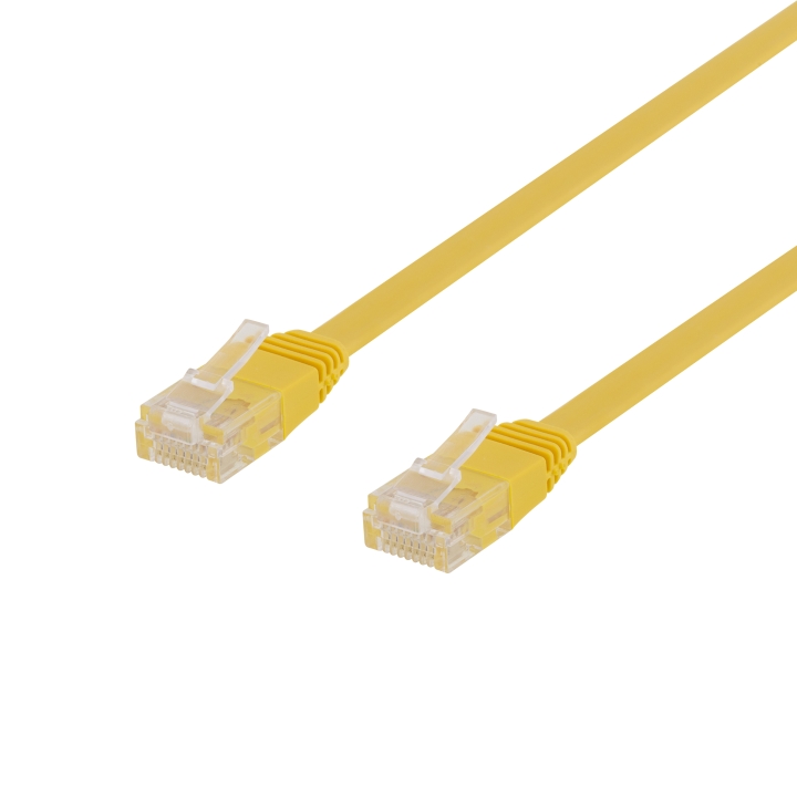 DELTACO U/UTP Cat6 patchkabel, flat, 0,3 m, 250 MHz, gul v:3082284
