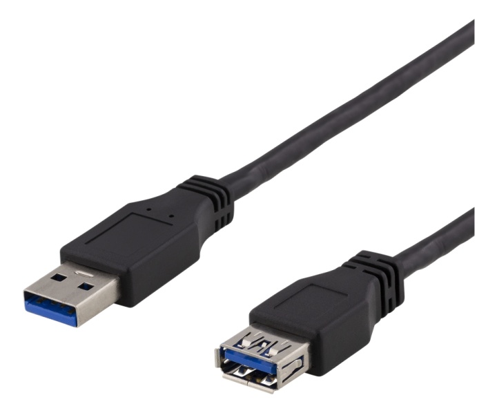 DELTACO USB 3.1 Gen1-forlengelseskabel, 2 m, USB-A hann til USB-A hunn, svart v:6029297
