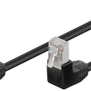 Goobay Kretskabel CAT 5e, 2x 90° vinklet, F/UTP, svart, 3 m kobberbelagt aluminiumtråd (CCA), 2x RJ45-plugg 90° (8P8C) v:2941283 Goobay Kretskabel CAT 5e, 2x 90° vinklet, F/UTP, svart, 3 m kobberbelagt aluminiumtråd (CCA), 2x RJ45-plugg 90° (8P8C) v:2941283