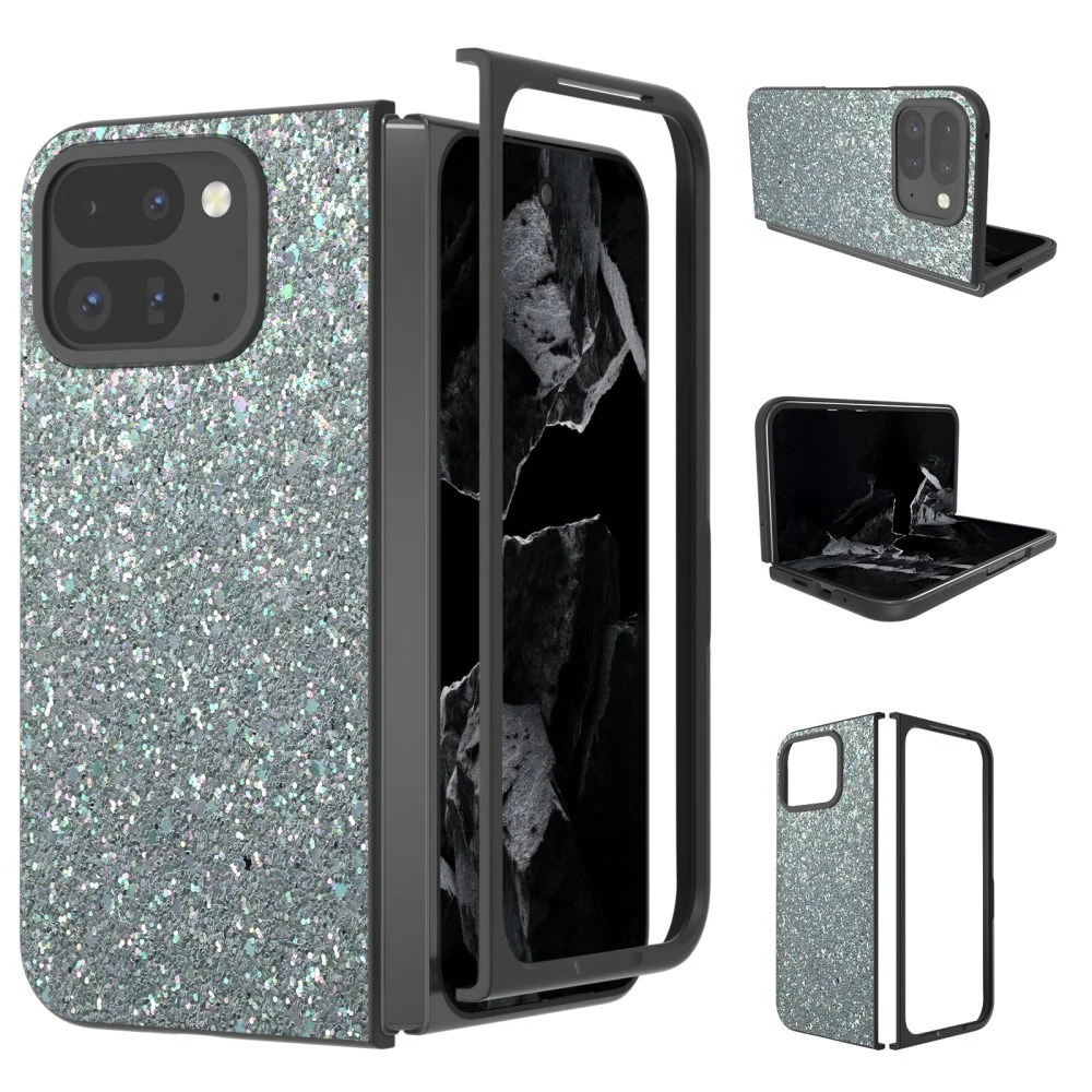 EIDERWOOD Google Pixel 9 Pro Fold (5G) Kunstskinn Glitter Deksel – Mør v:1714891