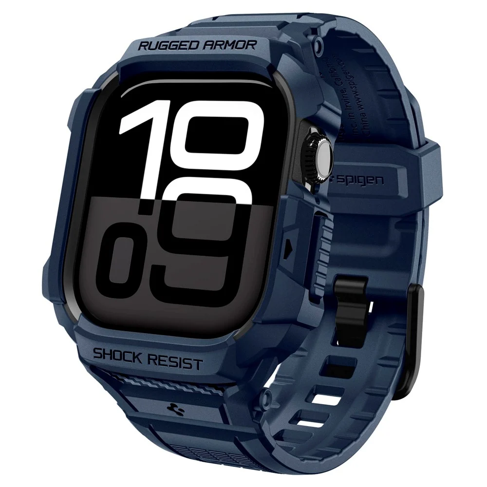 Apple Watch 11 (42mm) Spigen Rugged Armor Pro 2 Deksel m. Rem – Blå v:2917931 Apple Watch 11 (42mm) Spigen Rugged Armor Pro 2 Deksel m. Rem – Blå v:2917931