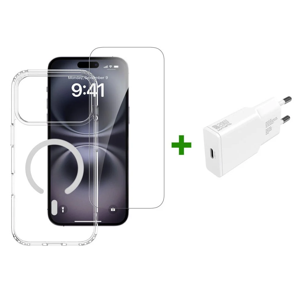iPhone 17 Pro Max 4Smarts 3-i-1 Premium Starter Set - MagSafe Deksel, v:743685
