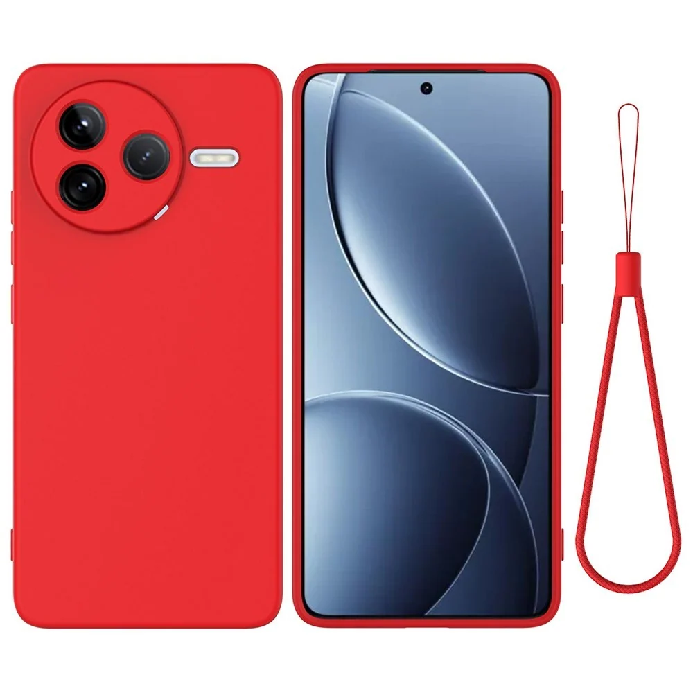 Xiaomi Poco F7 Pro EIDERWOOD Silikon Deksel m. Rem – Rød v:6772867