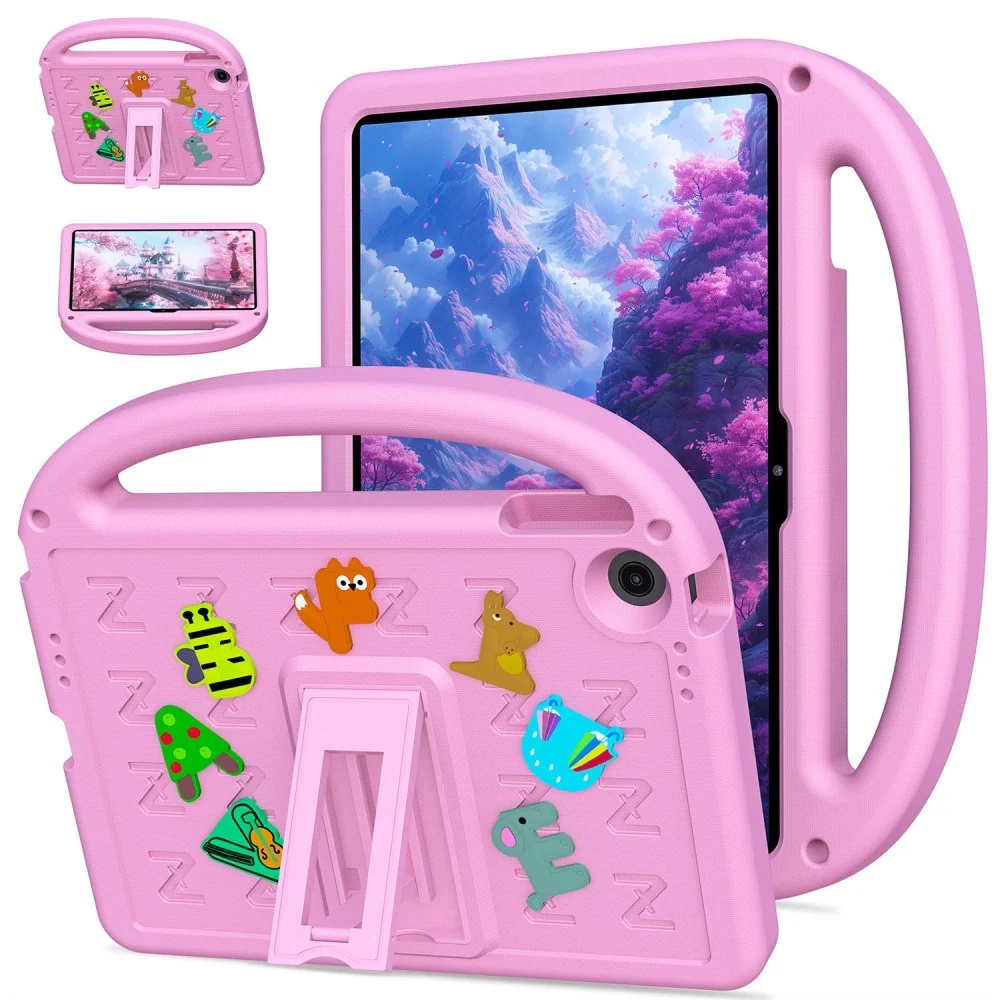 EIDERWOOD Lenovo Tab 10.1" Barnedeksel med Stativ og Håndholder – Rosa v:8808741 EIDERWOOD Lenovo Tab 10.1" Barnedeksel med Stativ og Håndholder – Rosa v:8808741