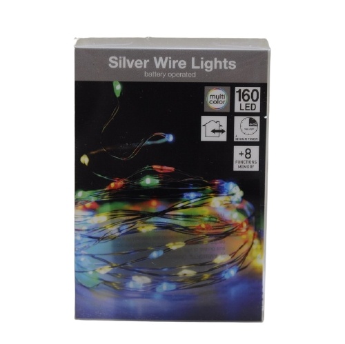 Silver Wire 160 LED-sløyfe, RGB, 8 m v:2476942