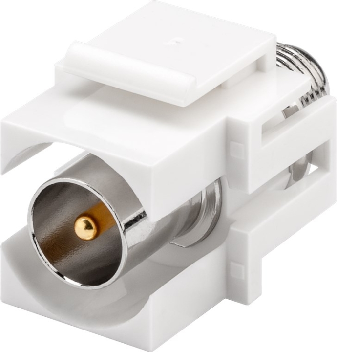 Goobay Keystone-modul, SAT/antenne, innfelt montering IEC/koaksialplugg > F-kontakt 90° v:8399387