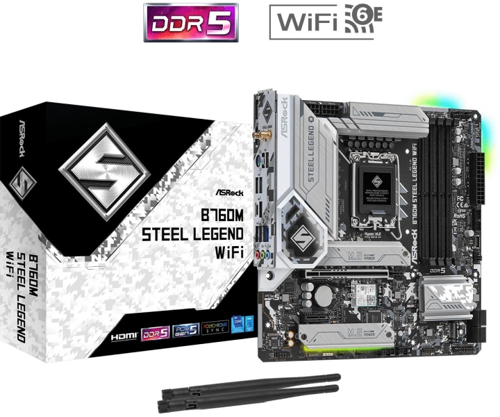 ASROCK B760M Steel Legend WiFi Micro-ATX LGA1700 Intel B760 v:6135620