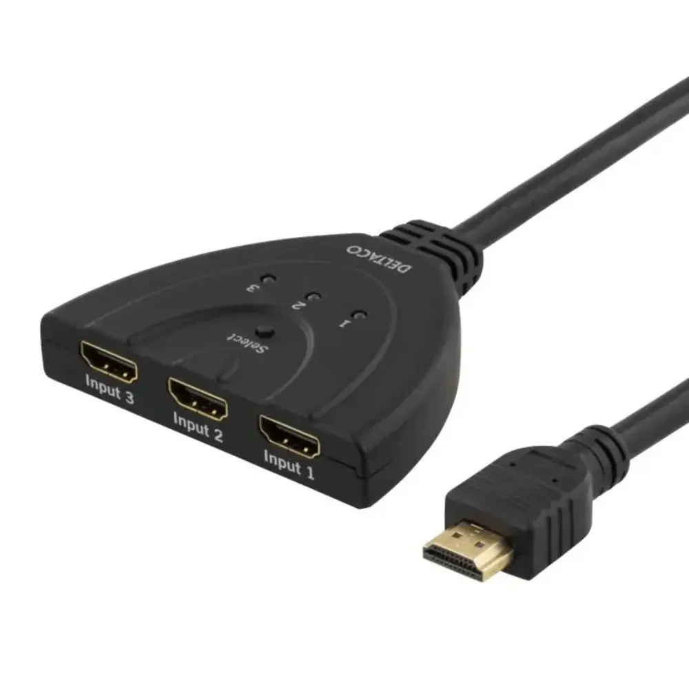 HDMI Pigtail Switch 3-i-1 Deltaco – Svart v:9948464 HDMI Pigtail Switch 3-i-1 Deltaco – Svart v:9948464