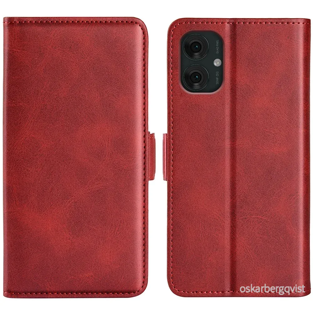 Motorola Moto G55 Wallet Flip Deksel i læder med Pung – Rød v:3888735 Motorola Moto G55 Wallet Flip Deksel i læder med Pung – Rød v:3888735