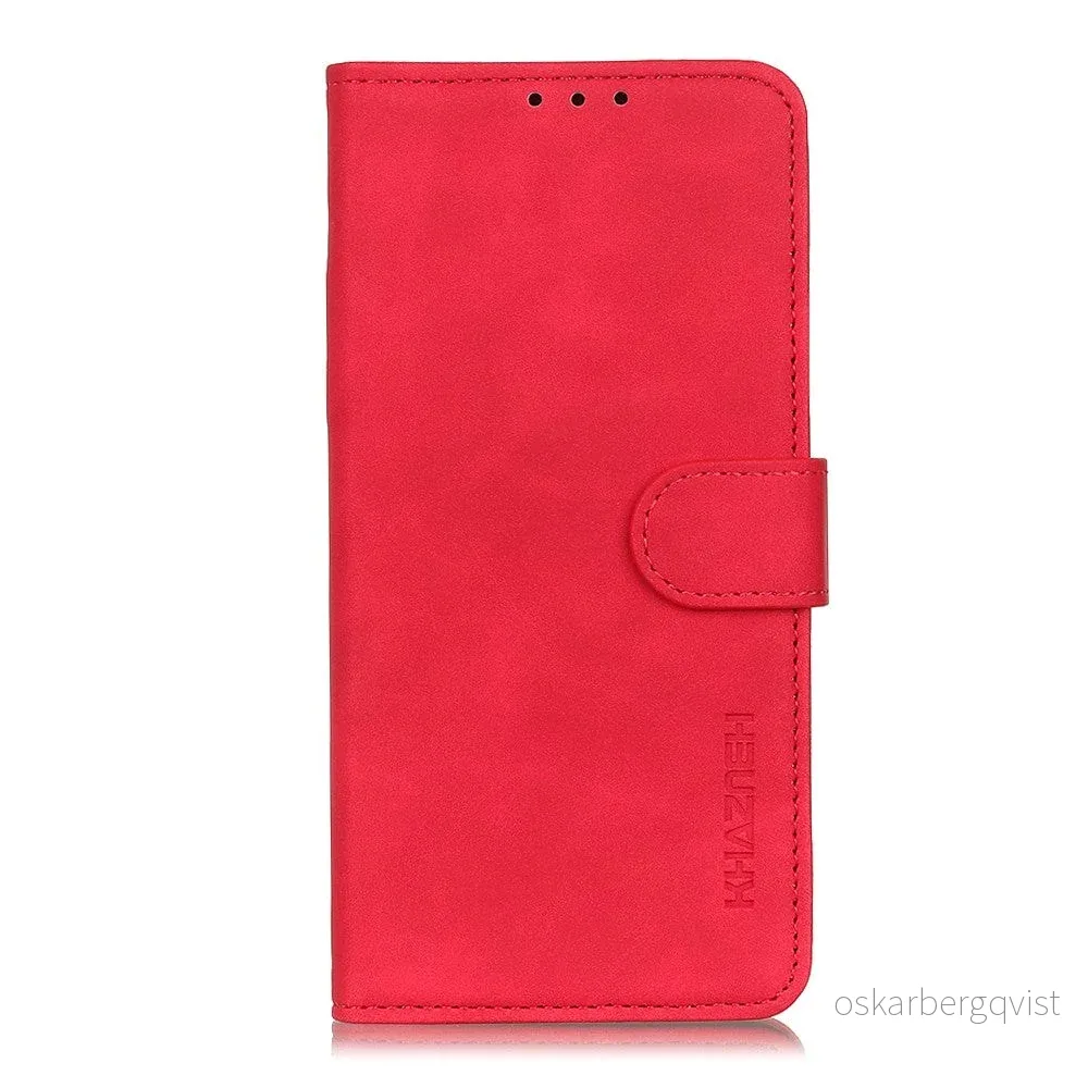 Nokia 1.4 KHAZNEH Imitert Skinndeksel med Lommebok – Rød v:9131096