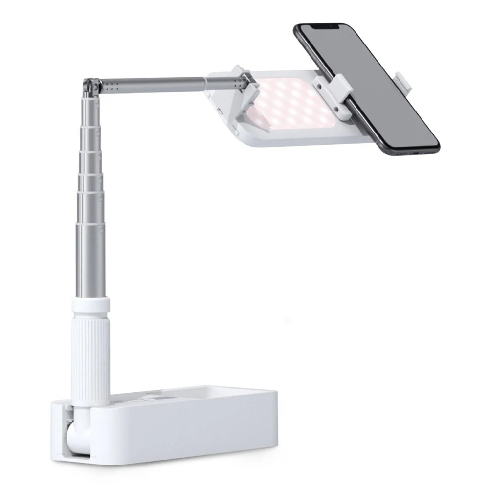 4smarts Selfiestativ med LED Lampe og Bluetooth Fjernkontroll – Hvit v:2670170 4smarts Selfiestativ med LED Lampe og Bluetooth Fjernkontroll – Hvit v:2670170