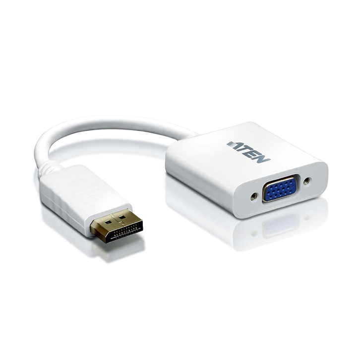 ATEN Displaykabel DisplayPort hane – VGA Hona 0,15 m Vit v:2427319 ATEN Displaykabel DisplayPort hane – VGA Hona 0,15 m Vit v:2427319
