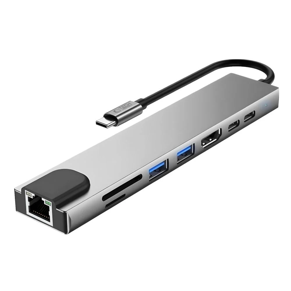 8-i-1 USB-C Multiport Adapter m. 1 X SD-Kortleser 1 X TF-Kortleser 2 X v:5472666 8-i-1 USB-C Multiport Adapter m. 1 X SD-Kortleser 1 X TF-Kortleser 2 X v:5472666