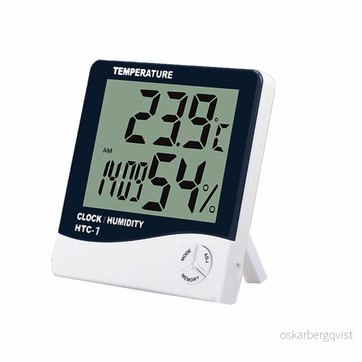 Praktisk vekkerklokke med temperatur og luftfuktighet v:9758903 Praktisk vekkerklokke med temperatur og luftfuktighet v:9758903