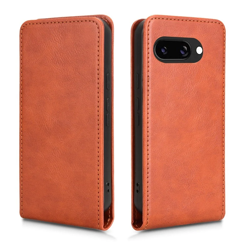 EIDERWOOD Google Pixel 9a Kunstskinn Flip Deksel m. Kortlomme - Oransj v:1385557